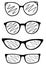 Illustration of four different shapes of glasses isolated on white background