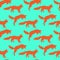 Illustration of foxes. Playing animals. Wild nature. Seamless pattern.