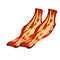 Illustration of fried bacon