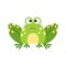 Illustration of frog expression. Cute confused frog face