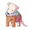 Illustration of funny cartoon mousy