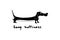 Illustration of funny Dachshund dog. figure by hand and inscription long happiness. Suitable for t-shirts, veterinary clinics