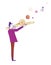 Illustration with funny isolated trombone player in suit