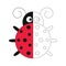 Illustration of funny ladybird for toddlers