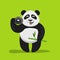 Illustration of funny panda holding the camera