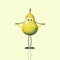 illustration of funny pear for weight loss