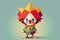 Illustration of a funny wacky colorful clown on a solid flat background. AI generated. April fool\\\'s day