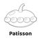 Illustration. Game for children. Vegetable. Coloring page Patisson