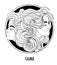 Illustration of Gemini astrological sign as a beautiful girl. Zodiac vector drawing isolated in black and white. Future telling,