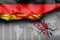 illustration of german flag with textured satin fabric. 3d illustration