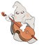 Illustration of a ghost-musician cartoon