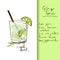 Illustration with Gin and Tonic cocktail