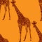 Illustration of a giraffe. seamless animal pattern