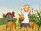 Illustration of Girl farmer