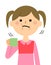 Illustration of a girl gargle