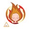 Illustration of a girl symbolizing fire element