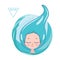 Illustration of a girl symbolizing water element