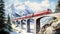 Illustration of Glacier express in the Alps, Switzerland