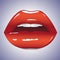 Illustration of glossy lips. sweet red lips.