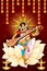 Illustration of Goddess of Wisdom Saraswati for Vasant Panchami India festival background