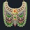 Illustration Gold indian wedding necklace with precious stones