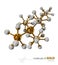 Illustration, Gold Molecule isolated white background