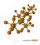 Illustration, Gold Molecule isolated white background