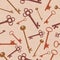 Illustration gold skeleton key background that is repeat