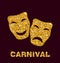 Illustration Golden Glittering Carnival Mask