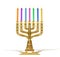 Illustration of golden menorah