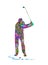 Illustration of golf athlete