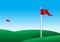 Illustration of a golf flags