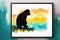 An Illustration of a gorilla on abstract watercolor background. Watercolor paint of an orangutan. Digital art, Generative AI