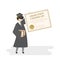 Illustration of graduation certificate and diploma