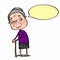 Illustration grandmother cartoon and coloring and speaking