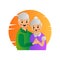 Illustration grandparents couple smiling design vector