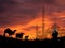 Illustration of grateful people with mosque background, cows, goats, camels, and the evening sky