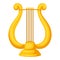 Illustration of greek lyre musical instrument. Traditional symbol. Image for theatrical performance.