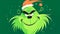 Illustration with green evil Christmas character, generative AI.