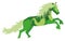 Illustration green Horse