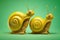 Illustration of green snails, Green snails are a type of snail that have a green coloration.