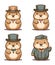 illustration of groundhog icon set