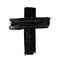 Illustration of grunge christian cross. Design element for poster, card, banner, sign, t shirt.