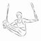 Illustration of gymnast on still rings, vector draw