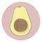 Illustration of an half avocado