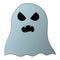 Illustration for Halloween. Picture of a cartoon ghost. Vector graphics. Hand drawing