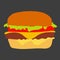 Illustration of a hamburger.