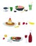 Illustration hand drawn of many kind of food and dessert