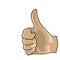 illustration of a hand gesture with a thumbs up symbol to give appreciation and praise