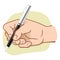 Illustration hand person holding a pen to write or draw